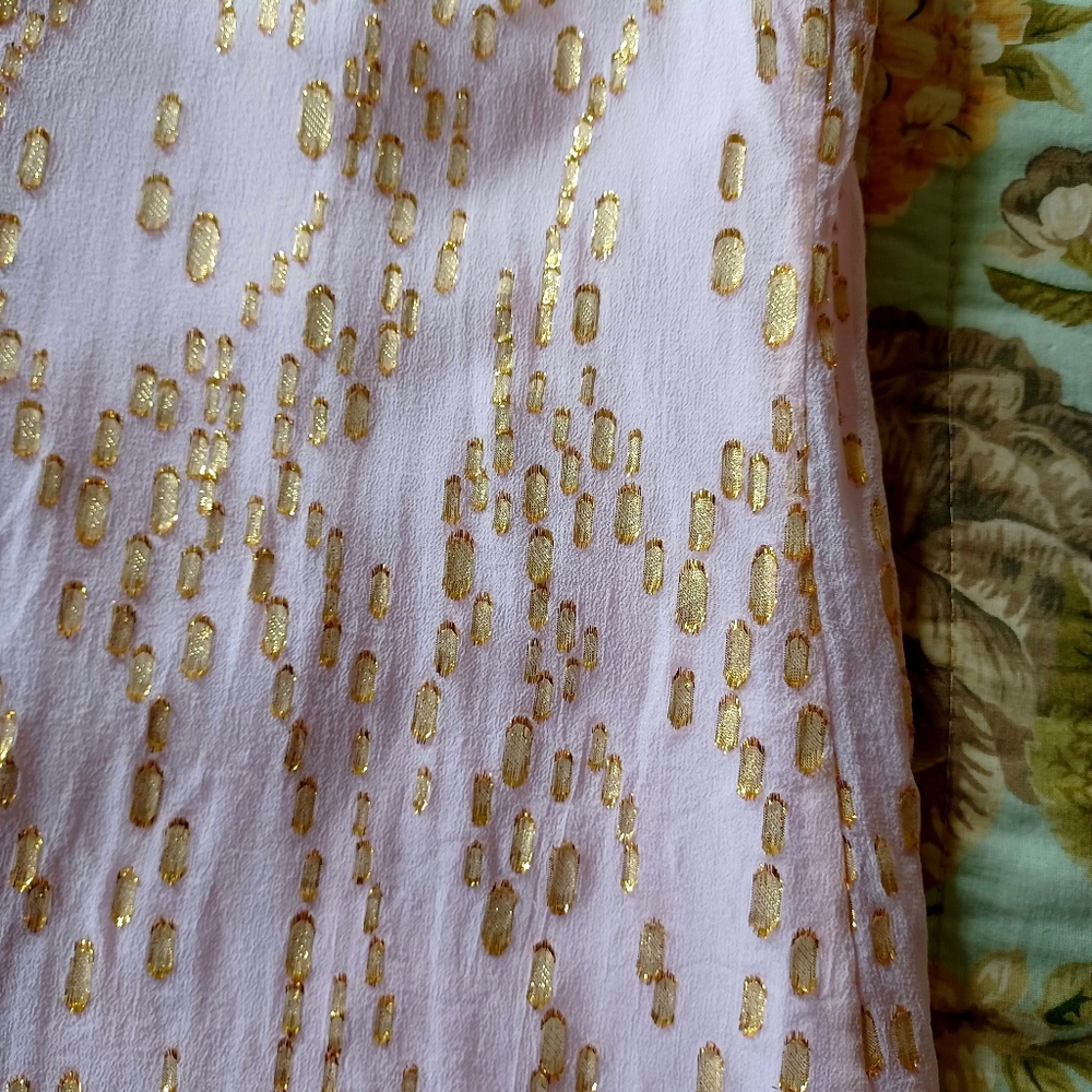 Lilly Pulitzer Silk Pink Tank Top with Gold Foil Spots, Size XS/S - Picture 8 of 16